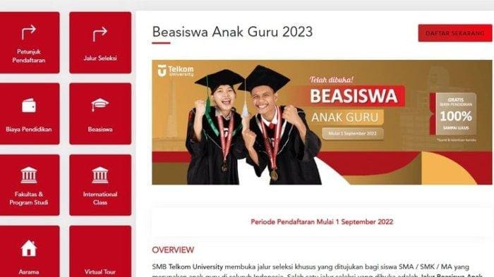 Syarat Daftar Beasiswa Anak Guru 2023 dari Telkom University, Akses smb.telkomuniversity.ac.id – Tribunnews.com Syarat Daftar Beasiswa Anak Guru 2023 dari Telkom University, Akses smb.telkomuniversity.ac.id – Tribunnews.com